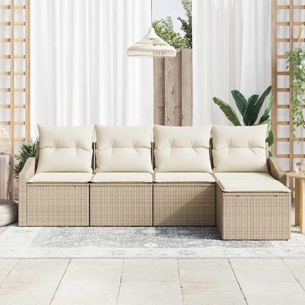 Ensemble De Canapés 5 Pc Beige Et Crème Polyrotin