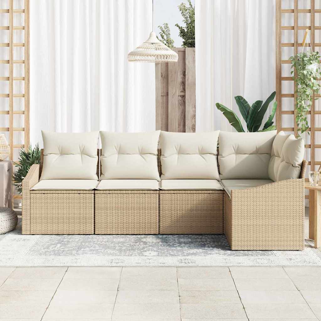Ensemble De Canapé De Jardin 5 Pc Polyrotin