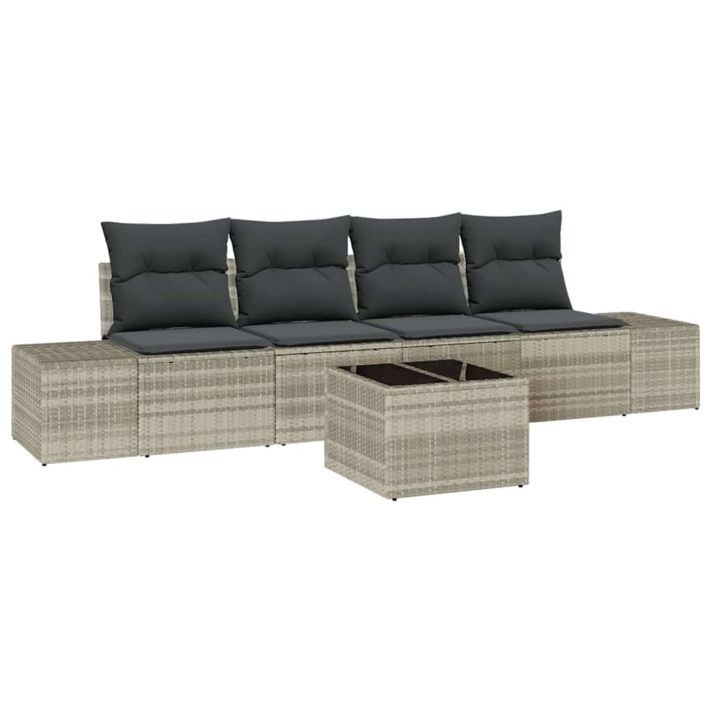 Ensemble De Canapé De Jardin 5 Pc Et Gris Foncé
