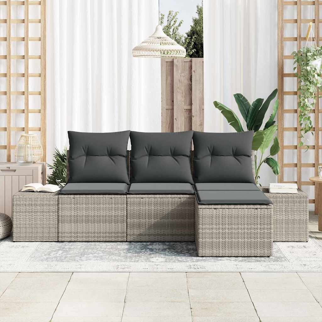 Ensemble De Canapé De Jardin 4 Pc Polyrotin