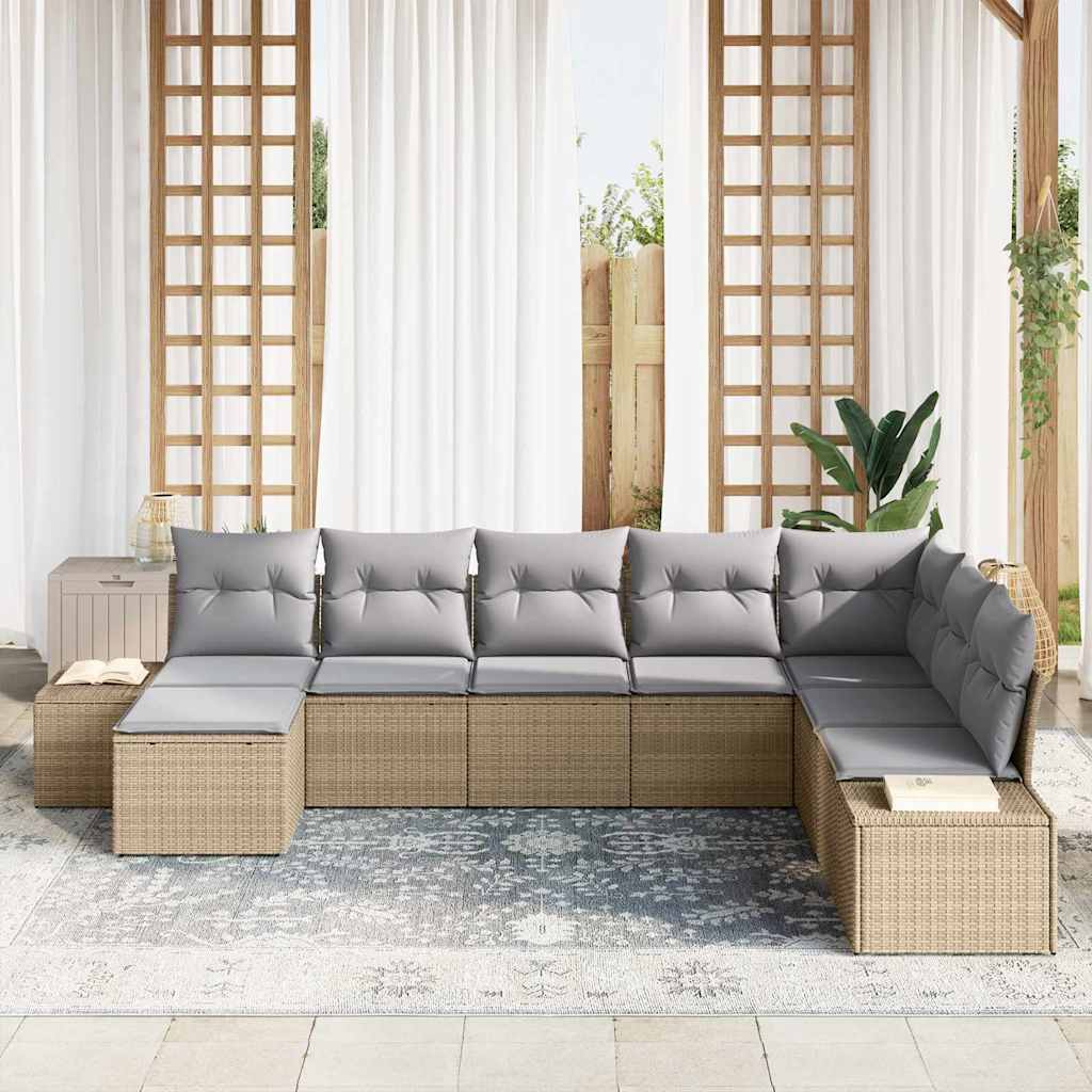 Ensemble De Canapé De Jardin 8 Pc Polyrotin