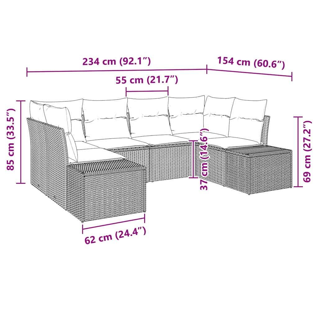 Ensemble De Canapé De Jardin 6 Pc 6-Nombre De Places
