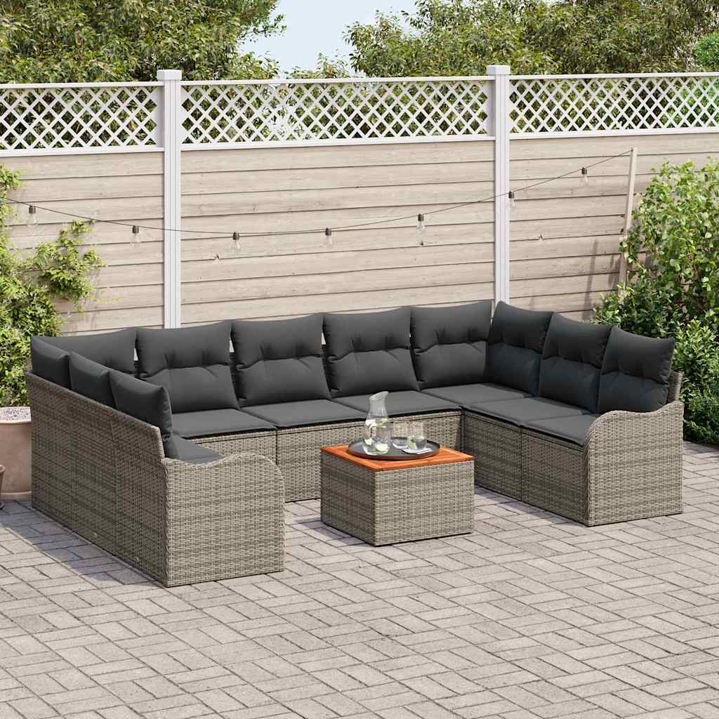 Ensemble De Canapé De Jardin 10 Pc Polyrotin