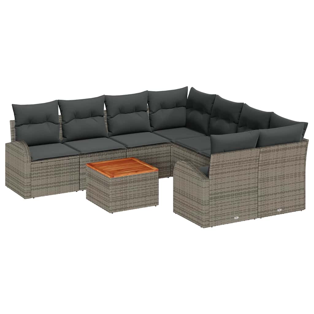 Ensemble De Canapé De Jardin 9 Pc Polyrotin