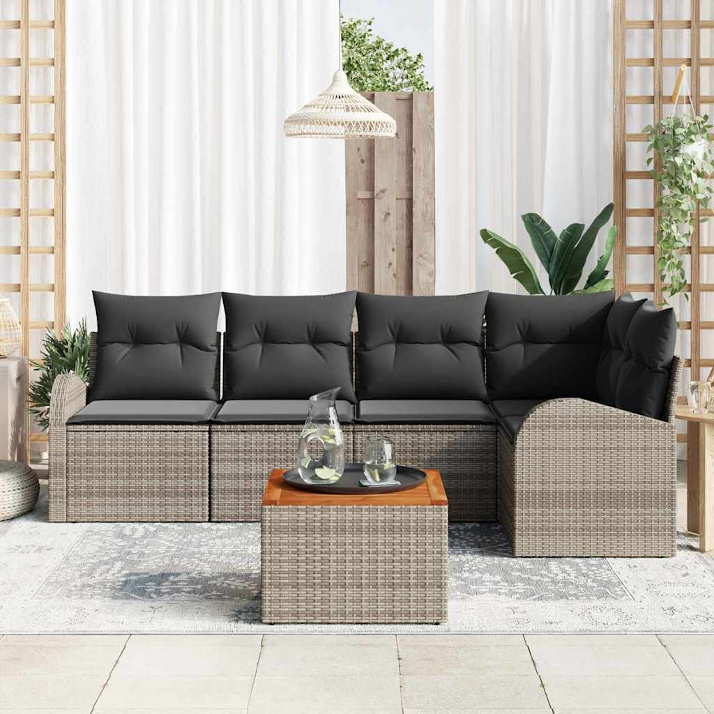 Ensemble De Canapé De Jardin 6 Pc Polyrotin