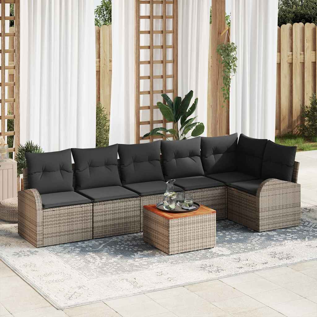 Ensemble De Canapé De Jardin 7 Pc Polyrotin