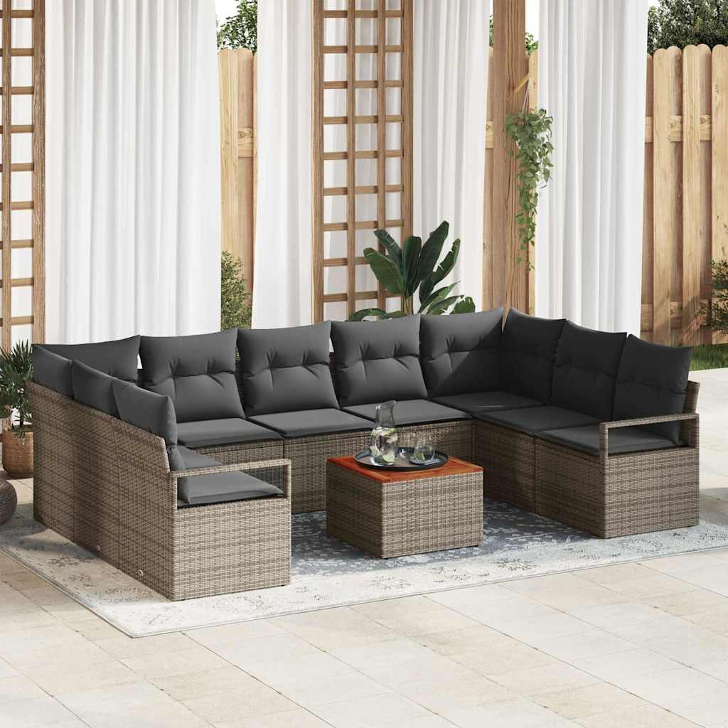 Ensemble De Canapé De Jardin 10 Pc Polyrotin