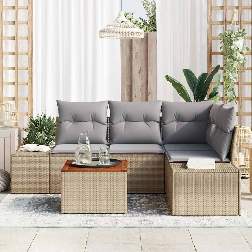 Ensemble De Canapé De Jardin 5 Pc Polyrotin