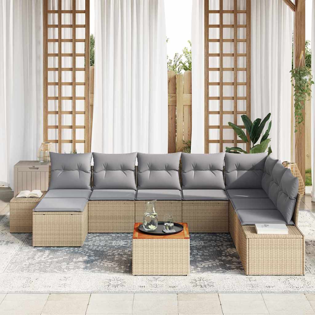 Ensemble De Canapé De Jardin 9 Pc