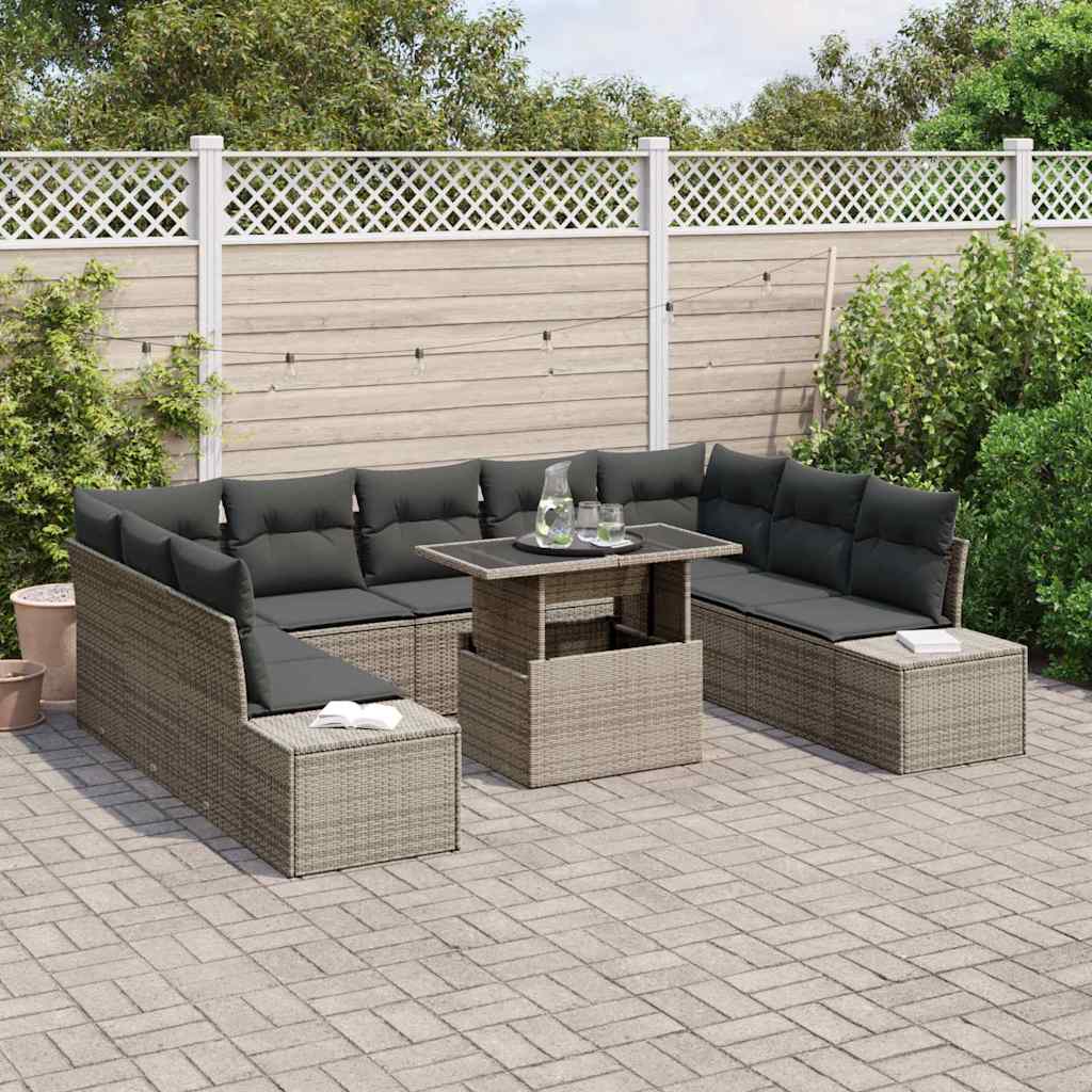 Ensemble De Canapé De Jardin 10 Pc Polyrotin