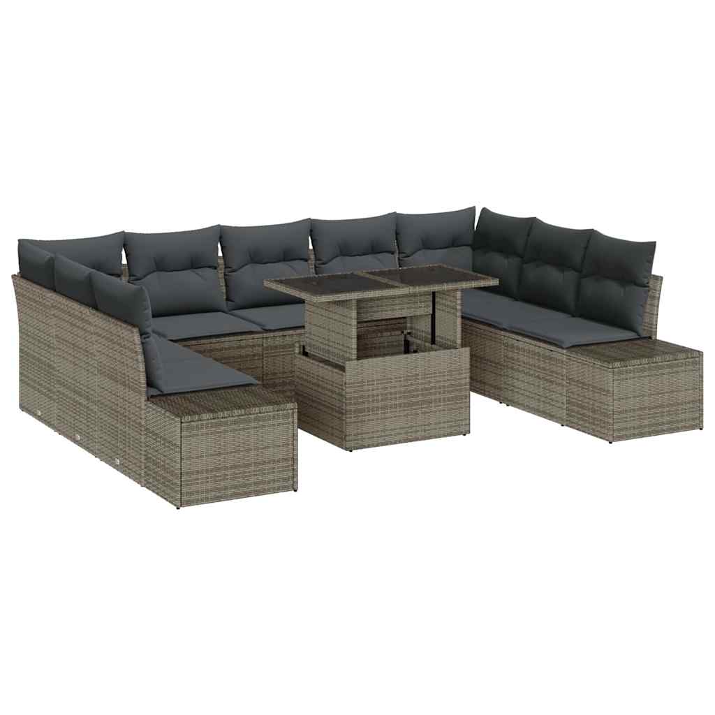 Ensemble De Canapé De Jardin 10 Pc Polyrotin