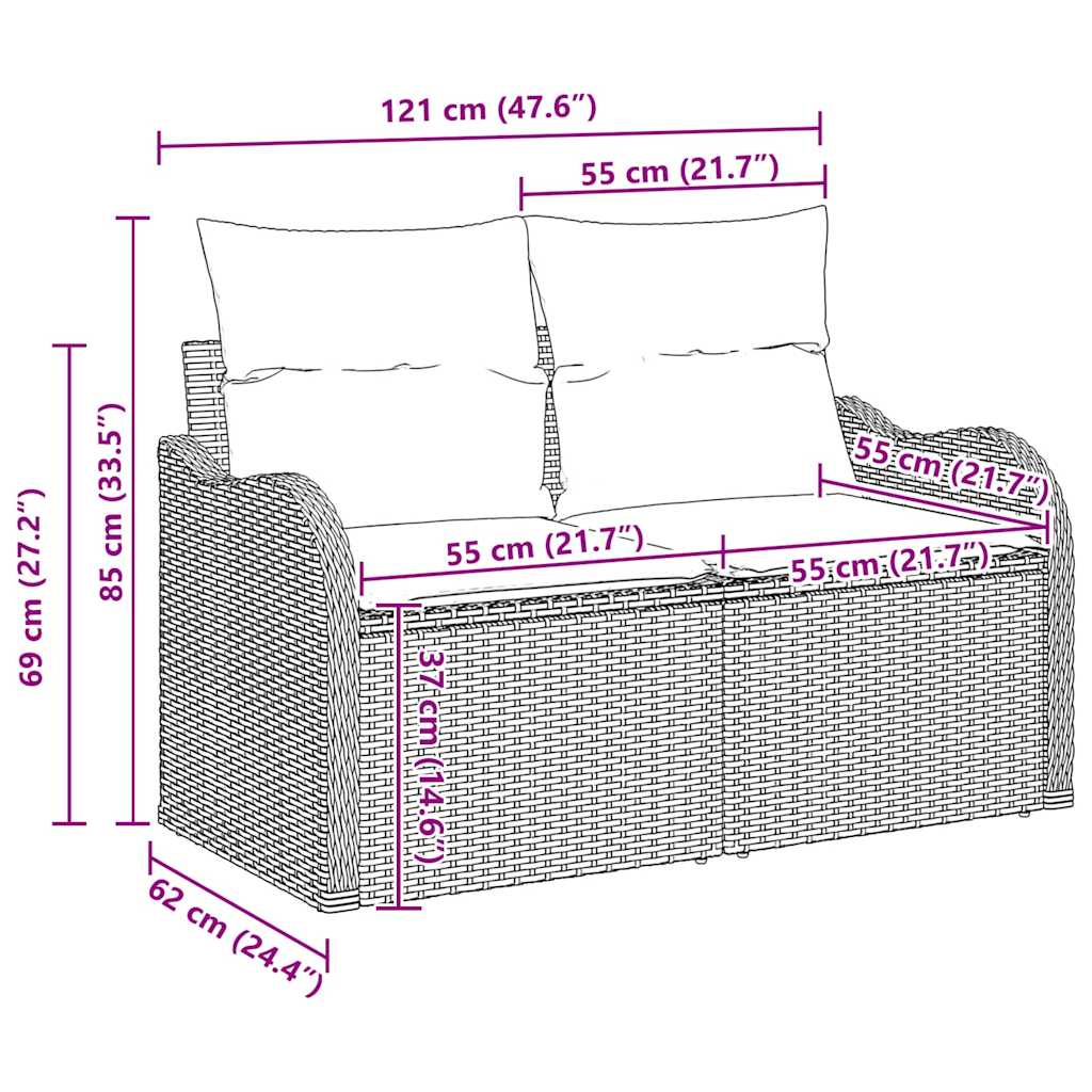Ensemble De Canapé De Jardin 6 Pc 6-Nombre De Places