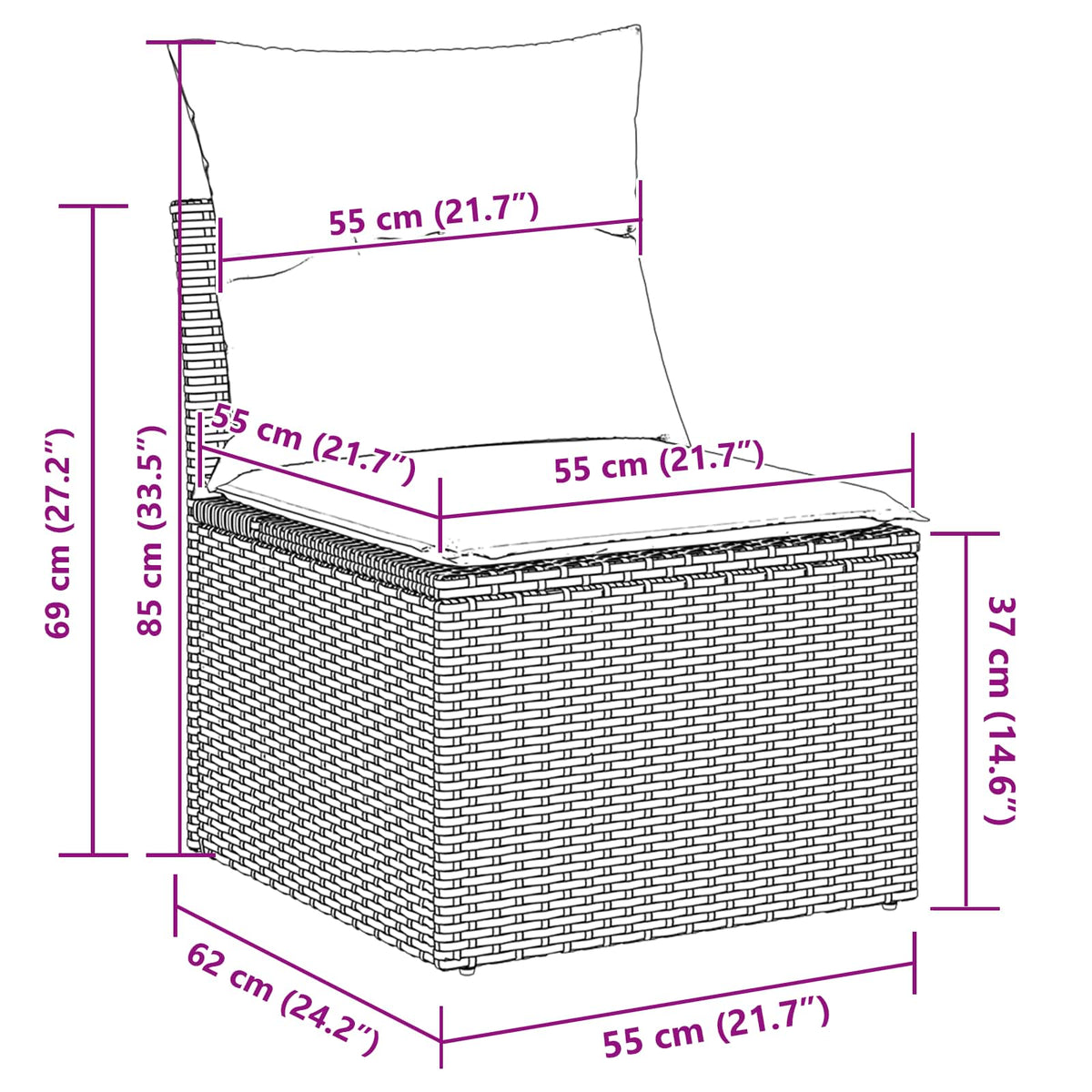 Ensemble De Canapés 5 Pc Polyrotin
