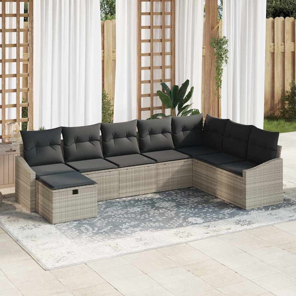 Ensemble De Canapé De Jardin 8 Pc Polyrotin