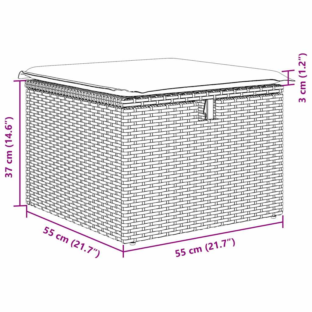Ensemble De Canapé De Jardin 6 Pc Polyrotin