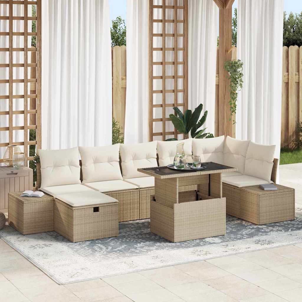 Ensemble De Canapé De Jardin 8 Pc Polyrotin