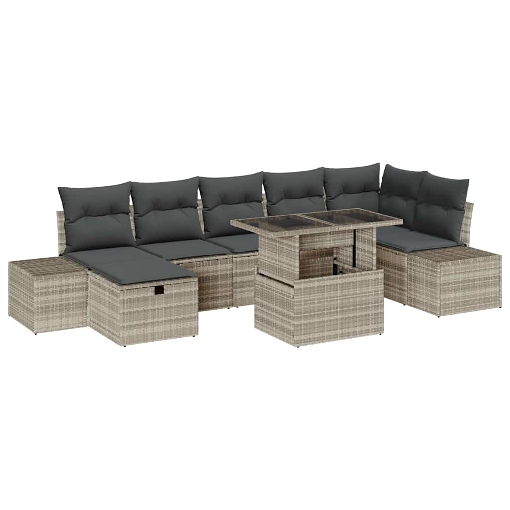 Ensemble De Canapé De Jardin 8 Pc Polyrotin