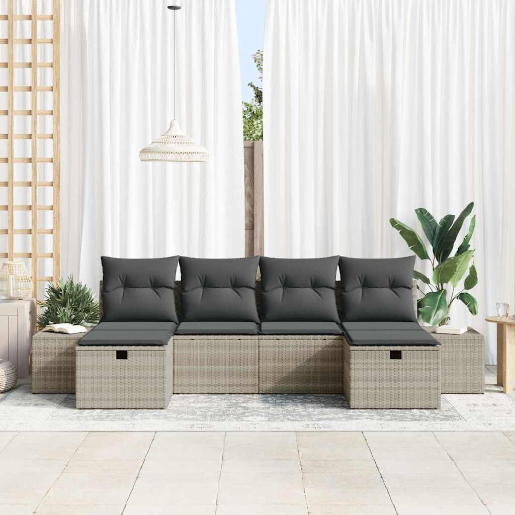 Ensemble De Canapé De Jardin 6 Pc Polyrotin