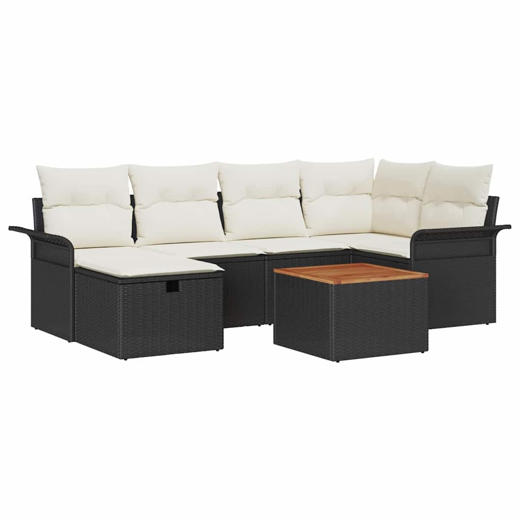 Ensemble De Canapé De Jardin 7 Pc Poly Rotin