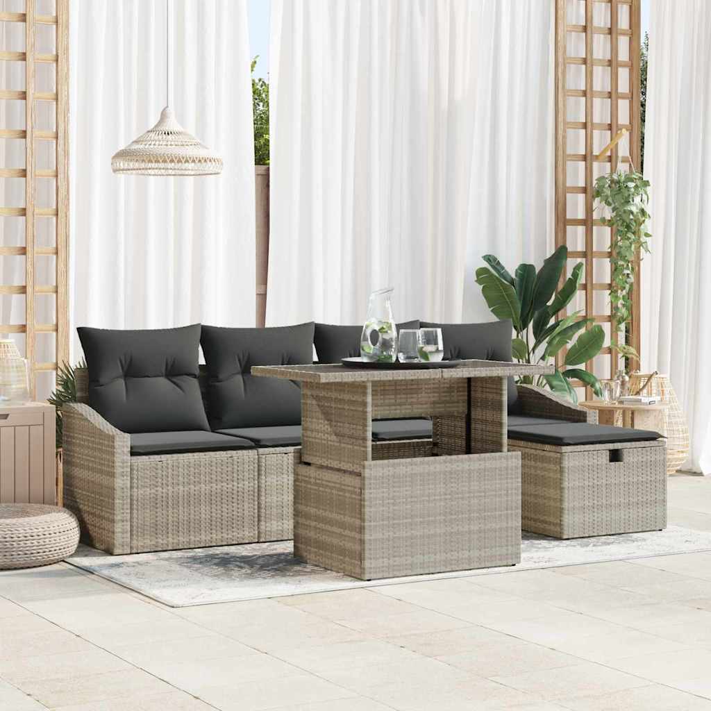 Ensemble De Canapé De Jardin 6 Pc Polyrotin