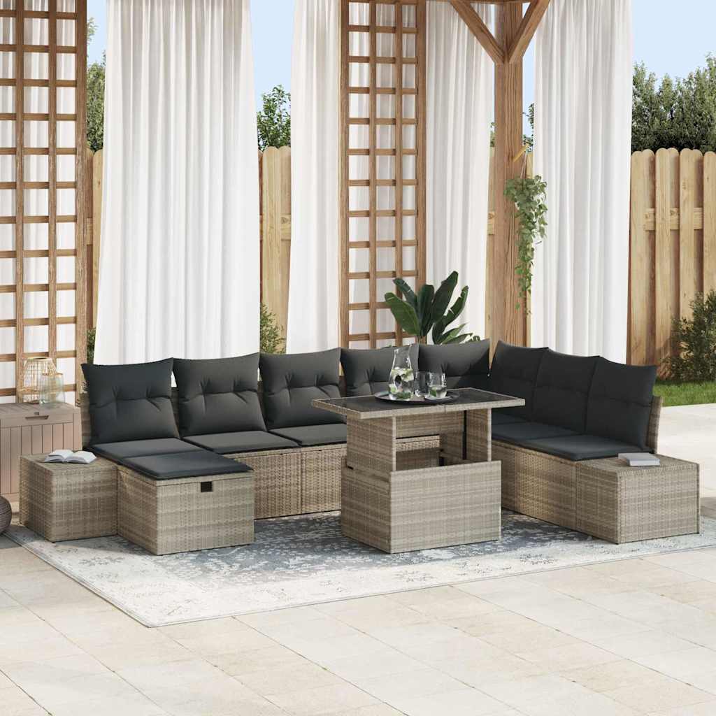 Ensemble De Canapé De Jardin 9 Pc Polyrotin