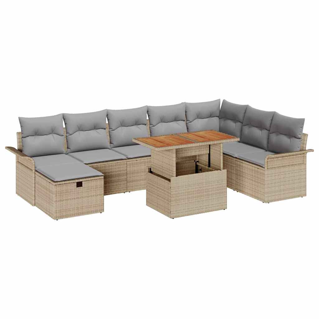 Ensemble De Canapé De Jardin 9 Pc Polyrotin