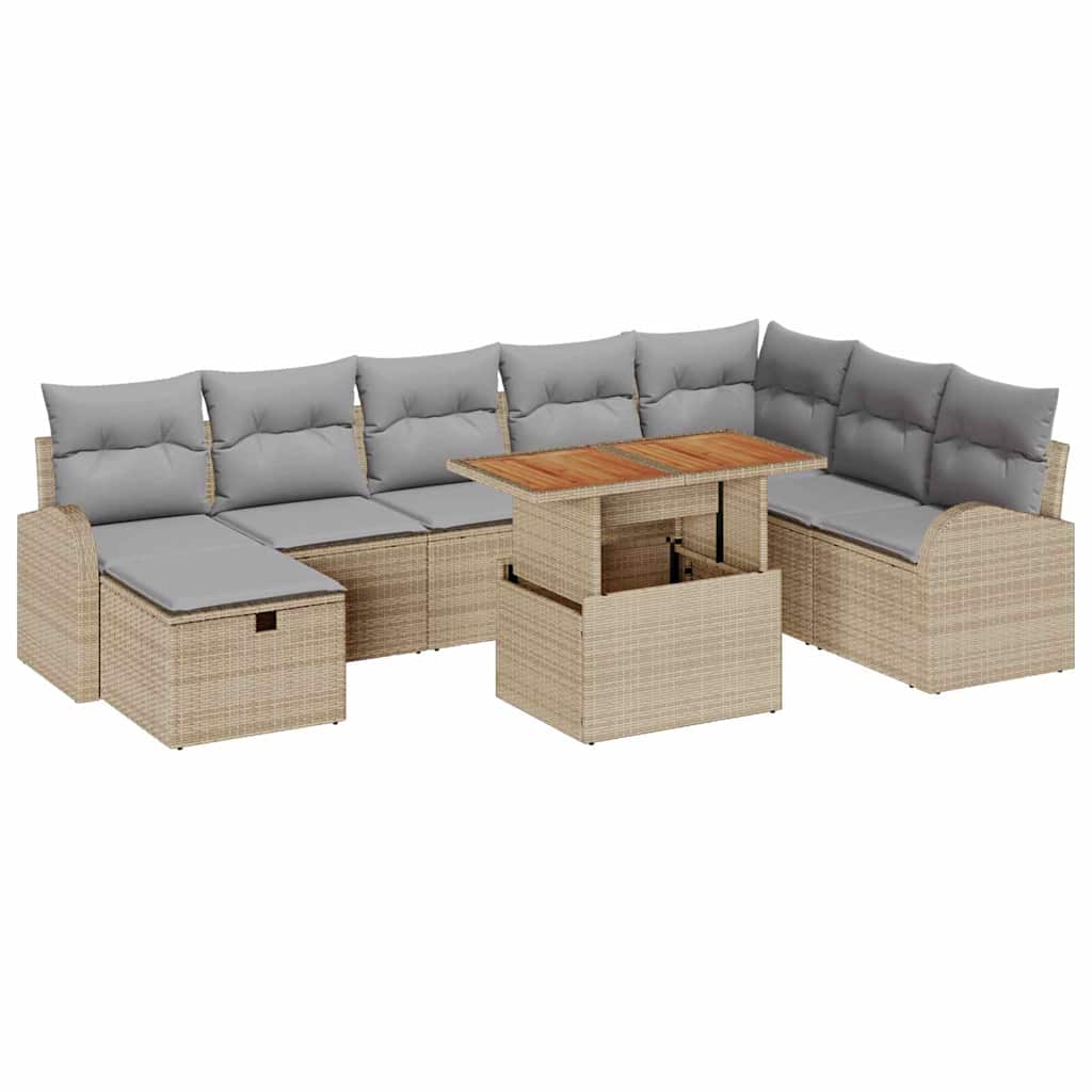 Ensemble De Canapé De Jardin 9 Pc Polyrotin
