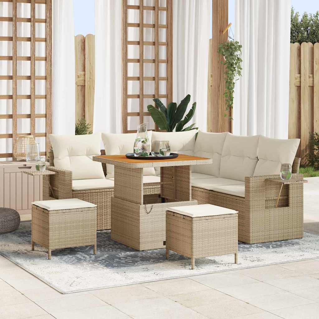 Ensemble De Canapé De Jardin 8 Pc Polyrotin