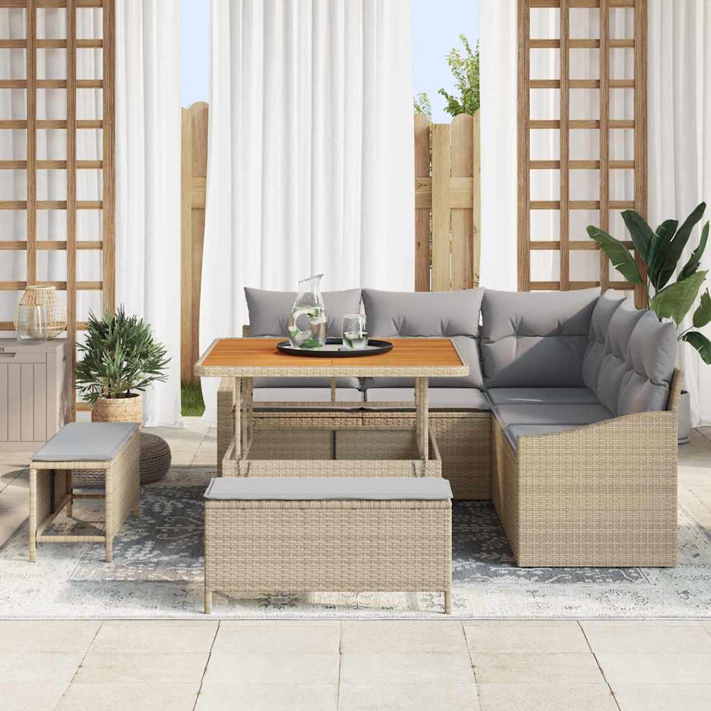 Ensemble De Canapé De Jardin 8 Pc Polyrotin