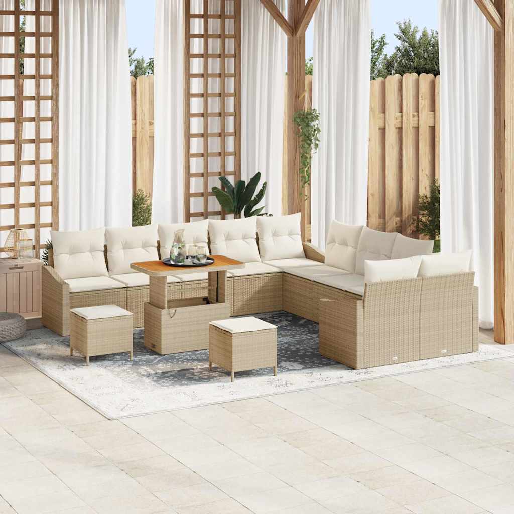 Ensemble De Canapé De Jardin 13 Pcs Poly Rotin