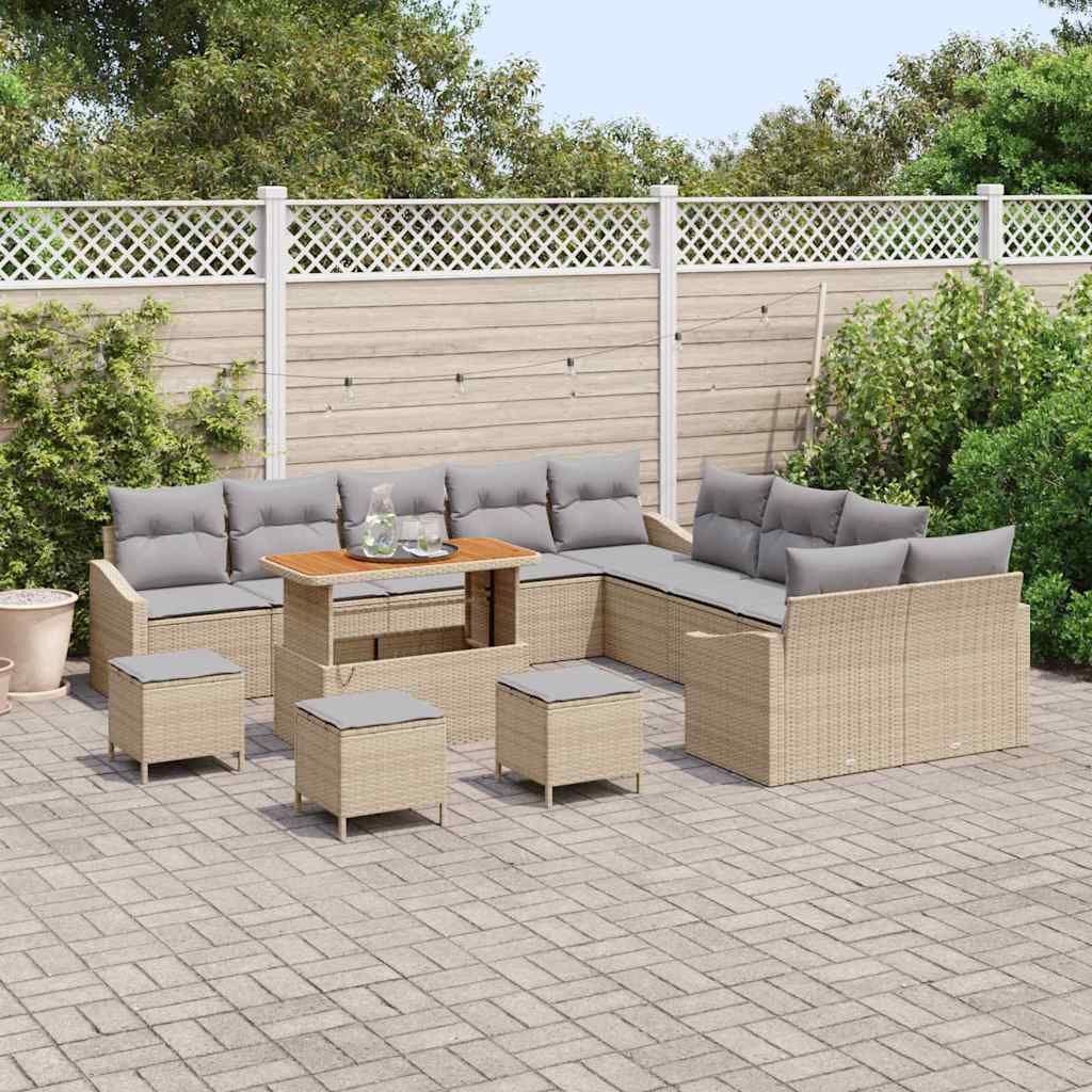 Ensemble De Canapé De Jardin 13 Pcs Poly Rotin