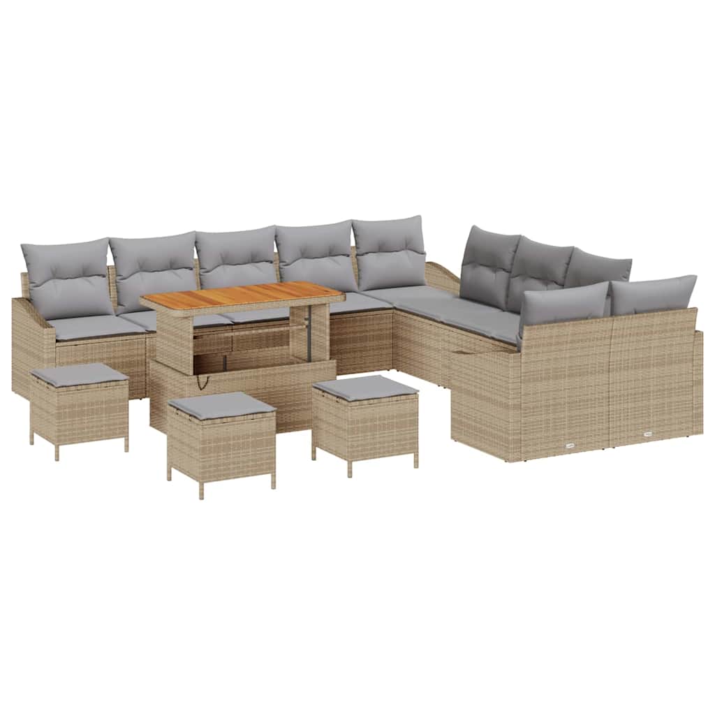 Ensemble De Canapé De Jardin 13 Pcs Poly Rotin