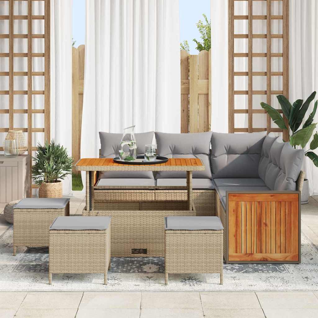 Ensemble De Canapé De Jardin 9 Pc 7-Nombre De Places