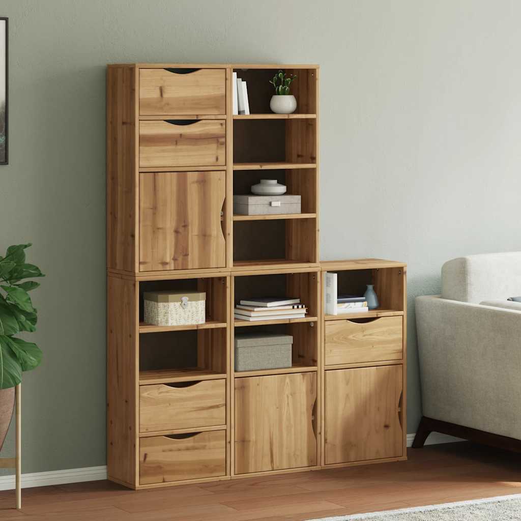 Armoires Latérales 5 Pcs Odda 40X24X79 Cm Bois Massif Pin