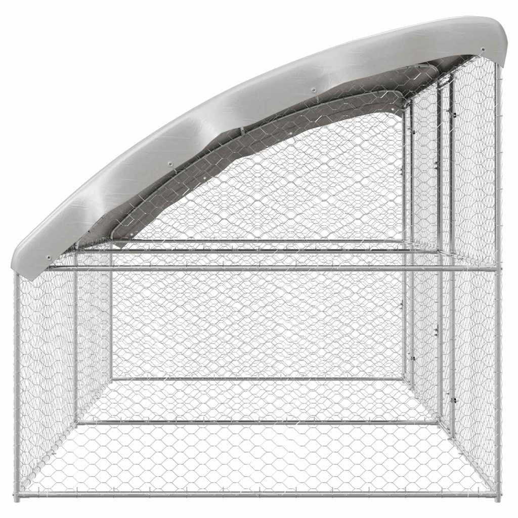 Kennel Pour Chiens 2 Pc Argenté 4 X 2 X 2 M Acier Galvanisé