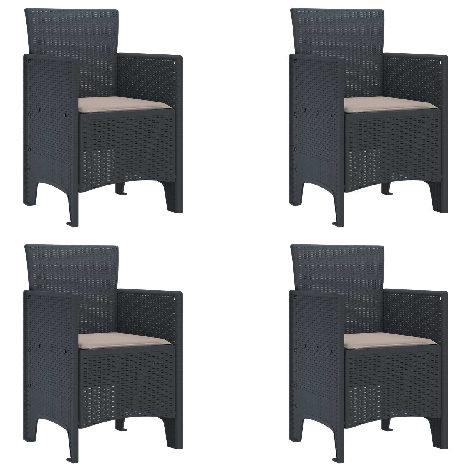 Chaise De Jardin 4 Pc Polypropylène