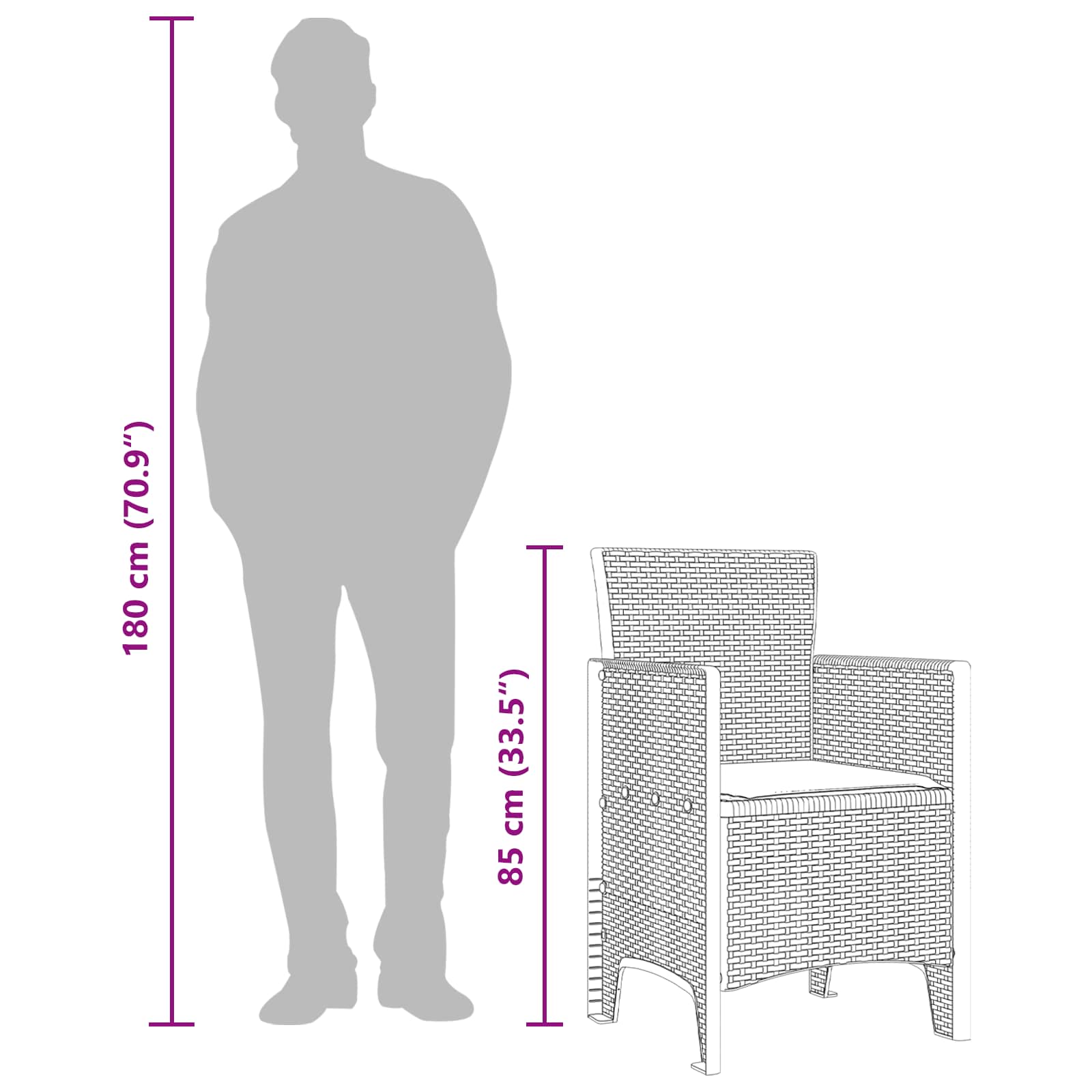 Chaise De Jardin 4 Pc Polypropylène