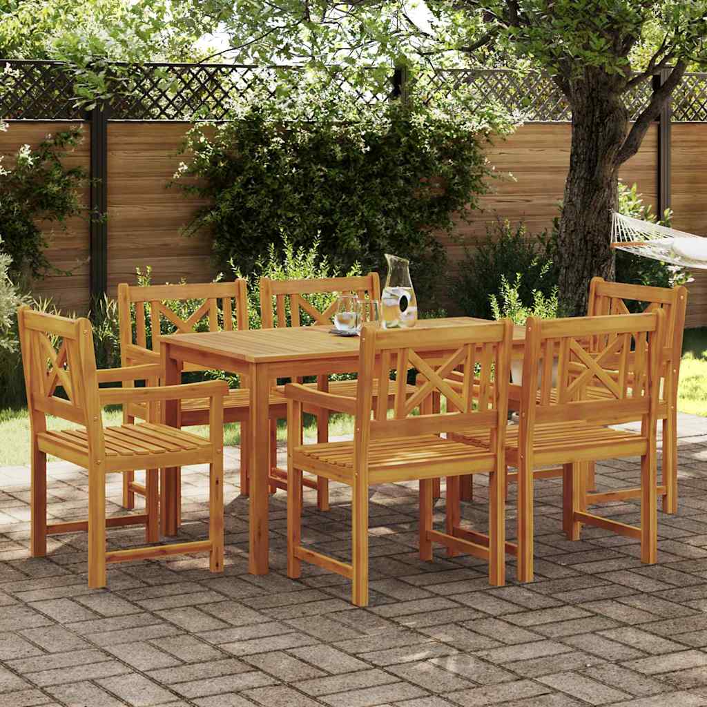 Ensemble De Salle À Manger Pour Jardin 7 Pc Marron