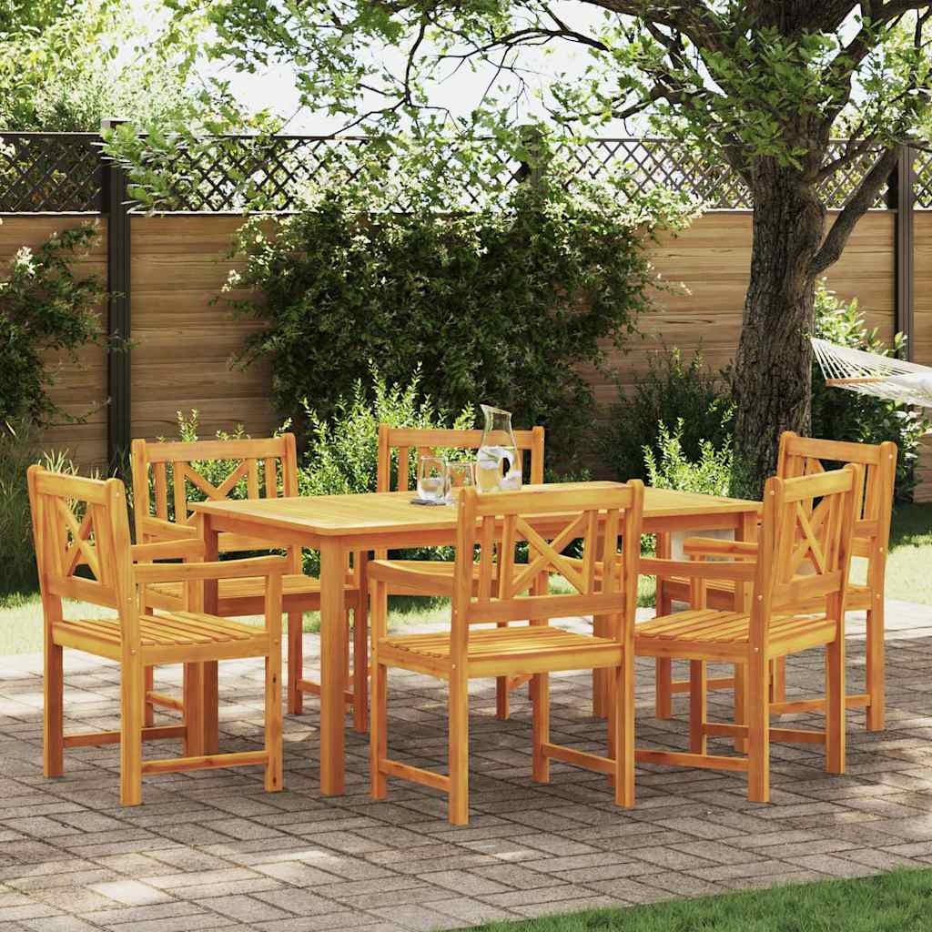 Ensemble De Salle À Manger Pour Jardin 7 Pc Marron