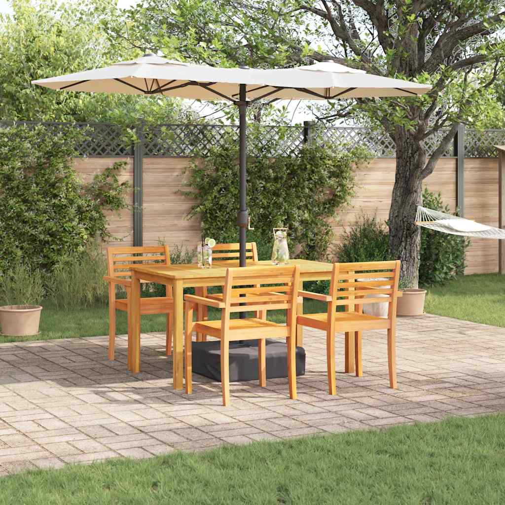 Ensemble De Salle À Manger Pour Jardin 5 Pc Marron