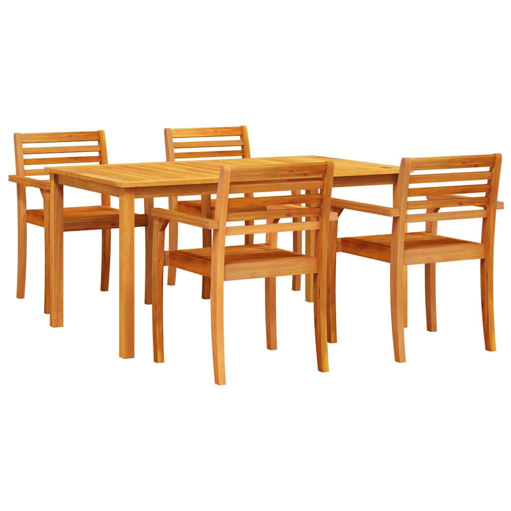 Ensemble De Salle À Manger Pour Jardin 5 Pc Marron