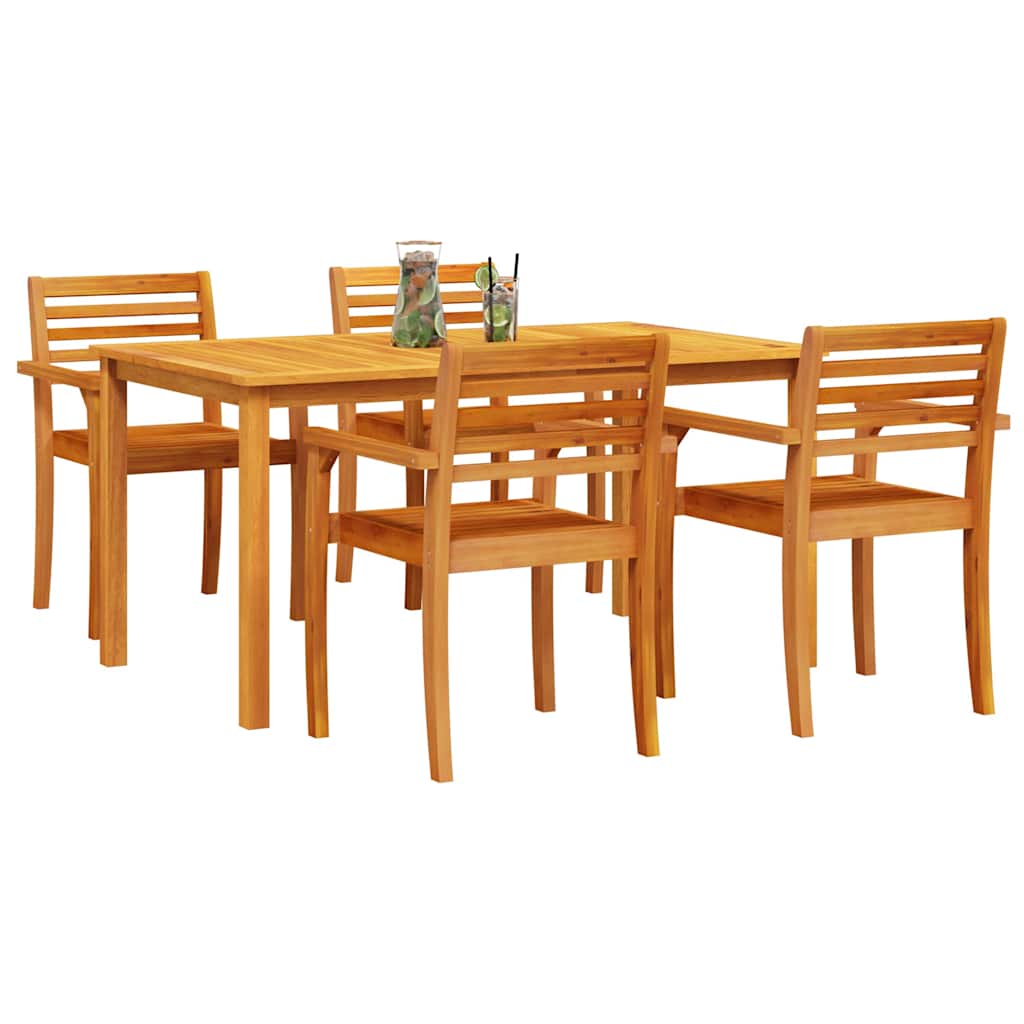 Ensemble De Salle À Manger Pour Jardin 5 Pc Marron