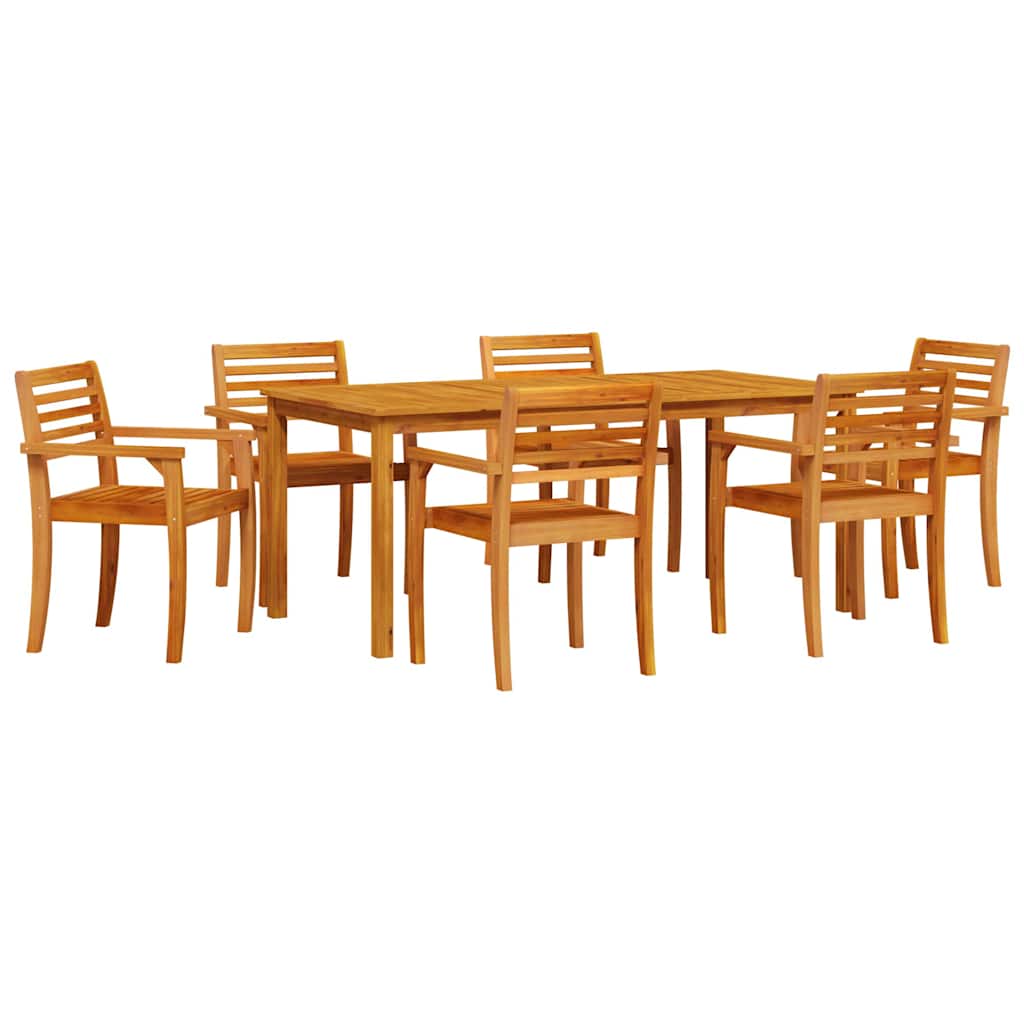 Ensemble De Salle À Manger Pour Jardin 7 Pc Marron