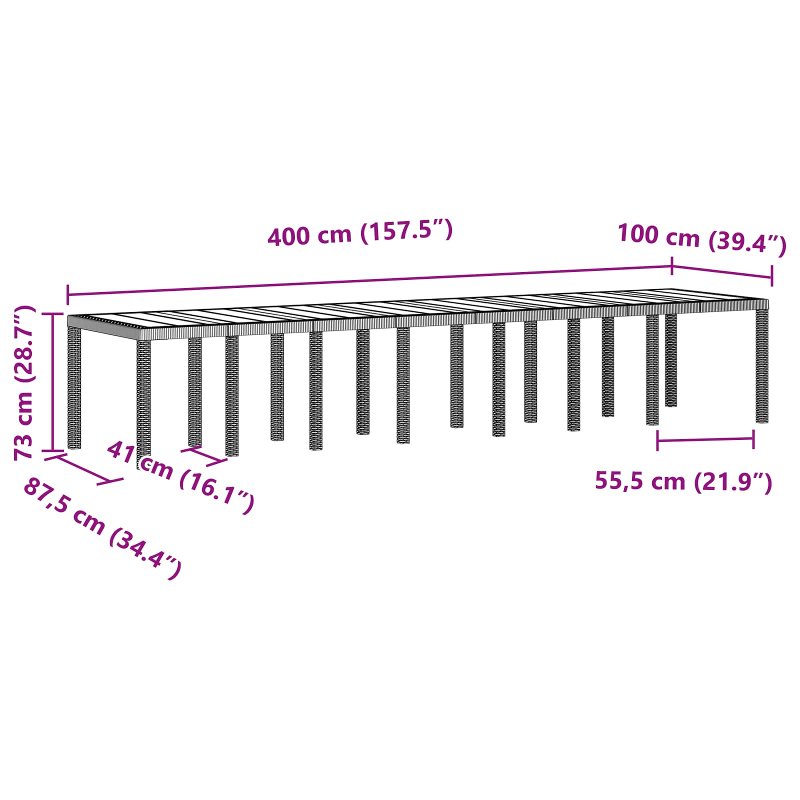 Ensemble De Salle À Manger De Jardin Avec Coussins 17 Pc Pp