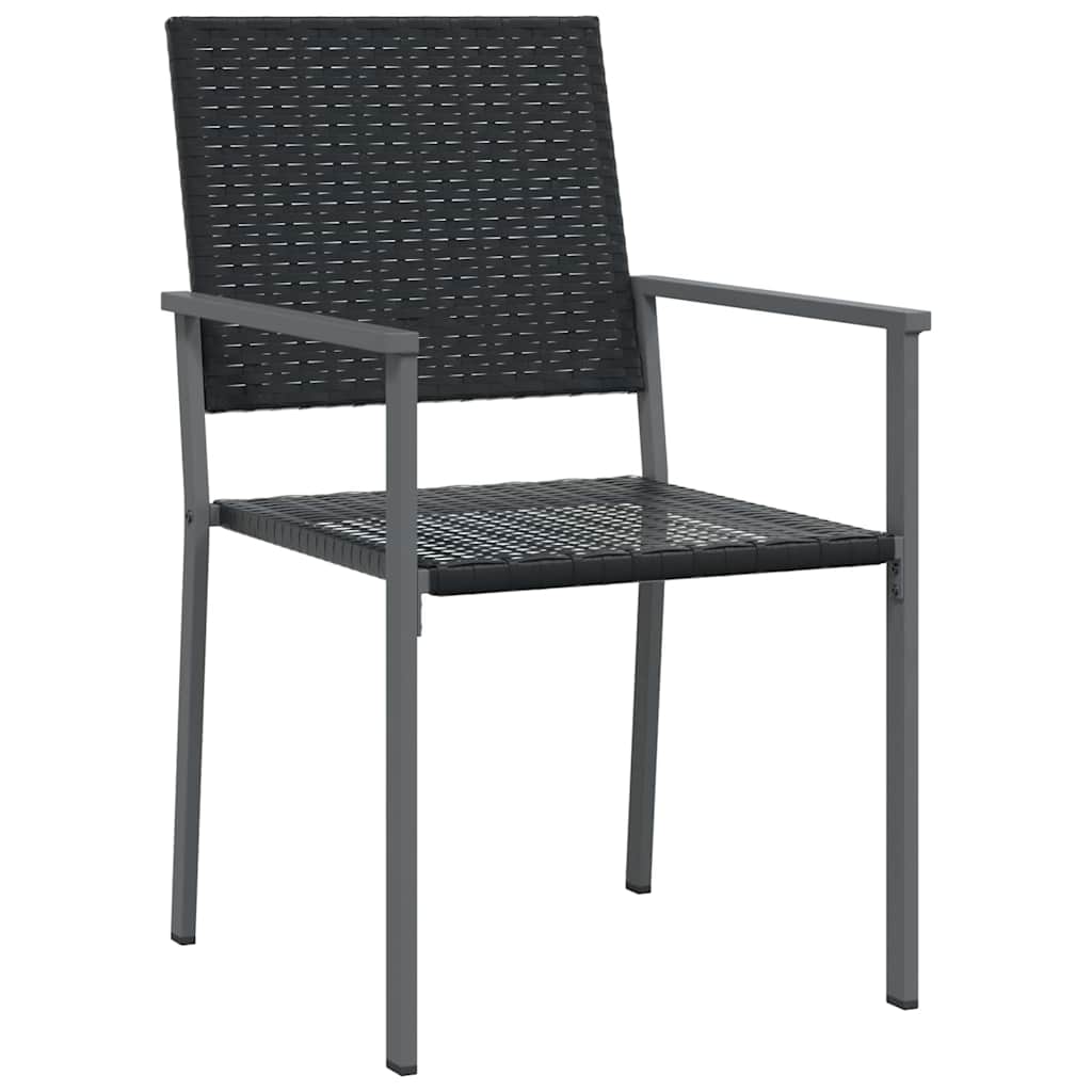 Ensemble De Salle À Manger Pour Jardin 5 Pc Noir Rotin Pe