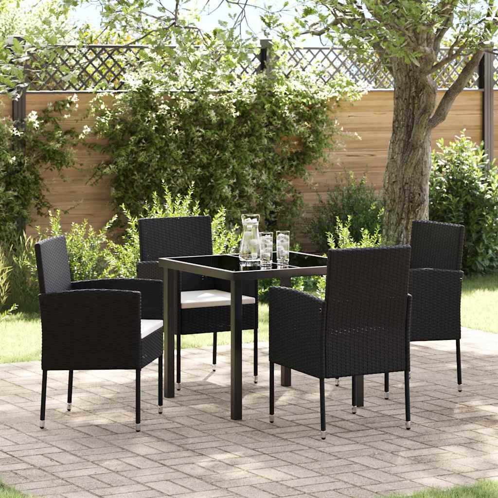 Ensemble De Salle À Manger Pour Jardin 5 Pc Noir Polyrotin