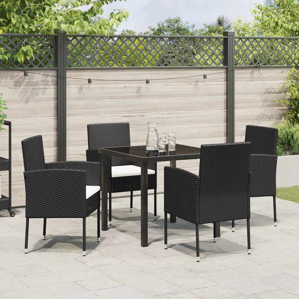 Ensemble De Salle À Manger Pour Jardin 5 Pc Noir Polyrotin