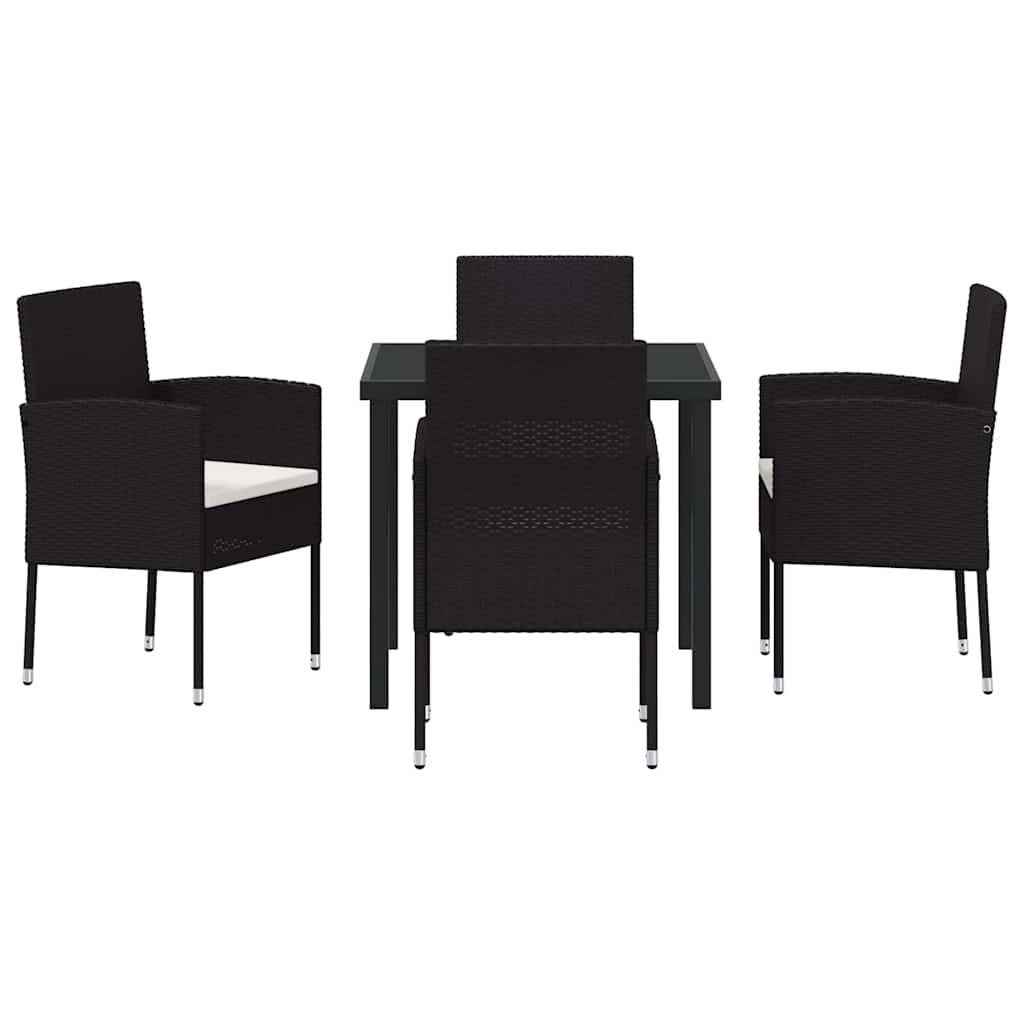 Ensemble De Salle À Manger Pour Jardin 5 Pc Noir Polyrotin