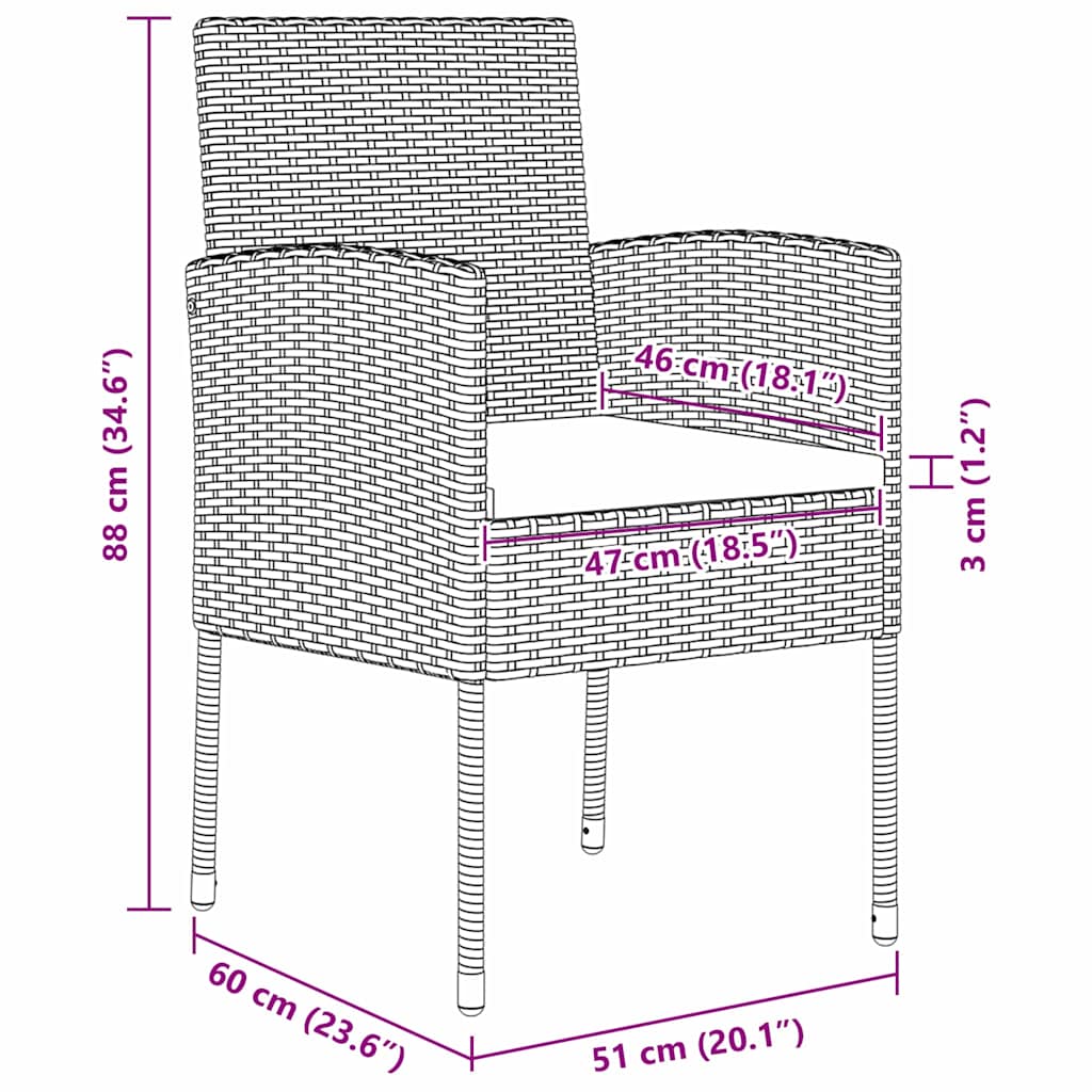 Ensemble De Salle À Manger Pour Jardin 5 Pc Noir Polyrotin