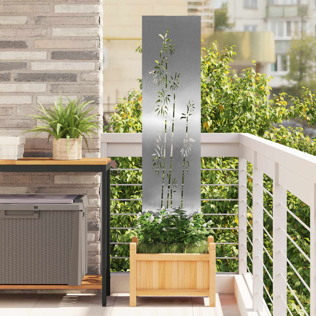 Écran De Confidentialité De Jardin Fretwork Argenté